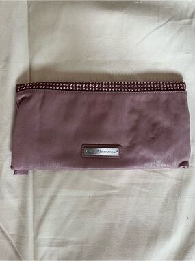 BCBGeneration Mauve Pink Leather Clutch with Crystal Accent